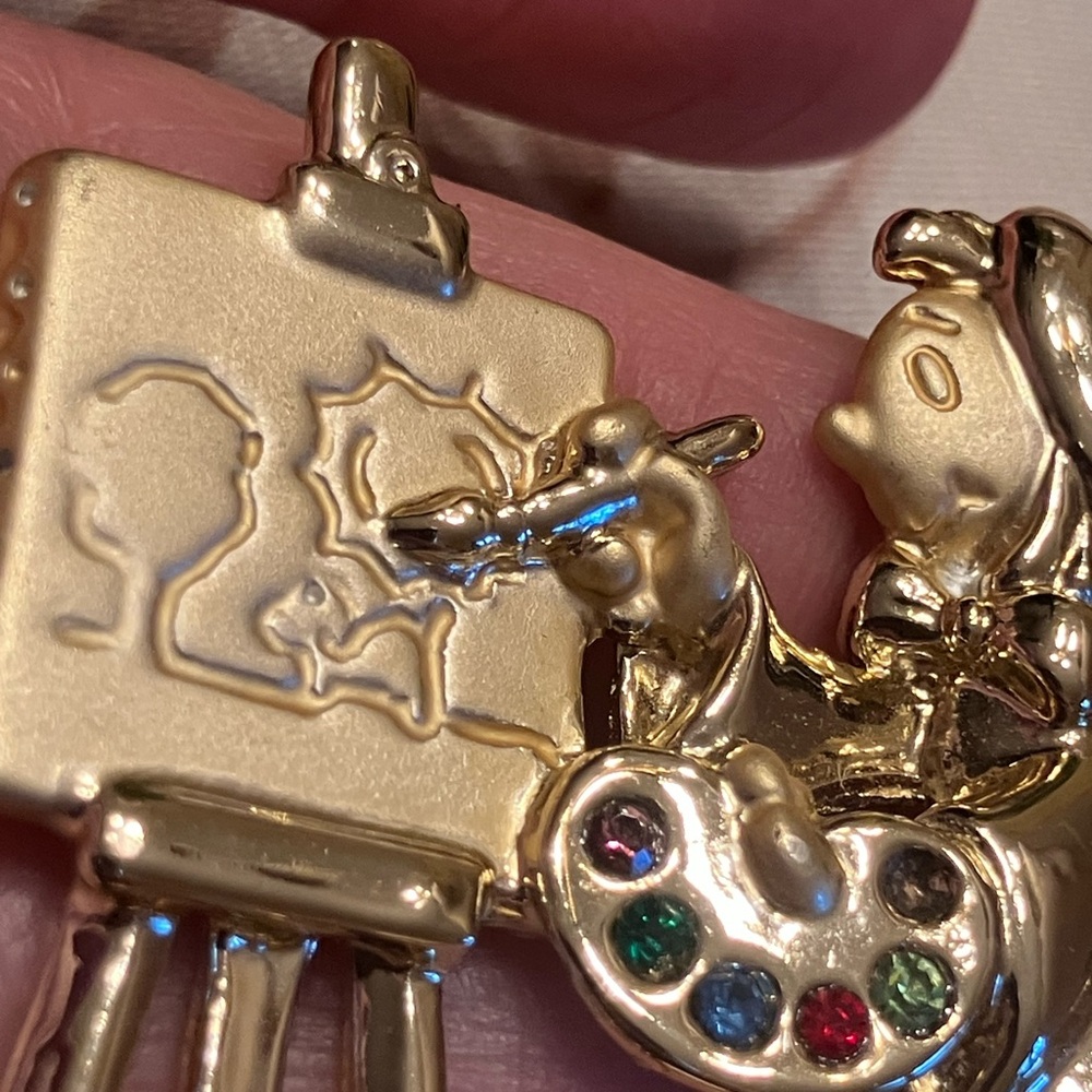 DANECRAFT SIGNED GOLD TONE ARTIST’S BROOCH - Picture 9 of 9